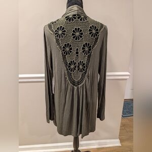 G Collection Olive Knit Cardigan